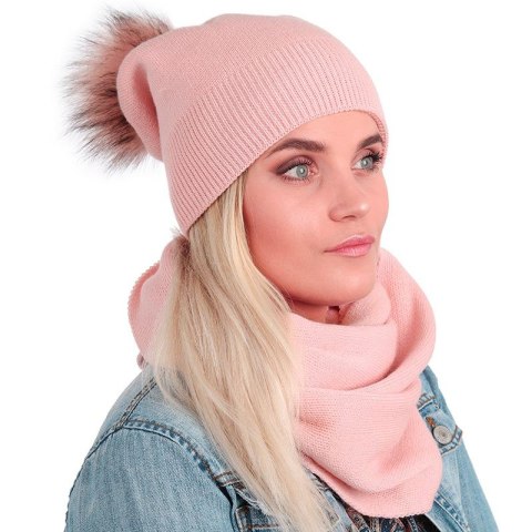 KOMPLET czapka z pomponem i komin KOMPLET czapka z pomponem i komin