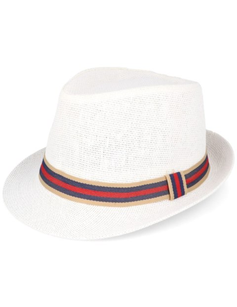 Kapelusz na lato słomkowy trilby kotwice Kapelusz na lato słomkowy trilby kotwice