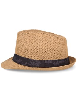 Kapelusz na lato słomkowy trilby kotwice