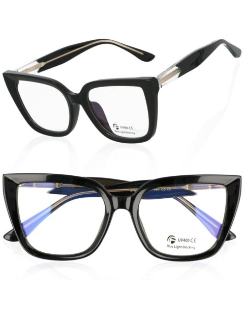 Okulary zerówki oprawki bluelight czarne Okulary zerówki oprawki bluelight czarne
