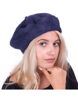 Beret damski alpaka granatowy