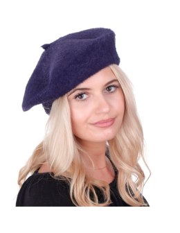 Beret damski alpaka granatowy