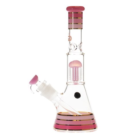 Bongo z dyfuzorem Grace Glass Golden Line Pink wys. 32 cm Bongo z dyfuzorem Grace Glass Golden Line Pink wys. 32 cm