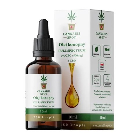 Olejek CBG 5% 500mg + CBD Full Spectrum Cannabis Spot Olejek CBG 5% 500mg + CBD Full Spectrum Cannabis Spot