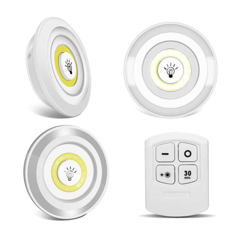 3x lampka cob bezprzewodowa lampa pilot na baterie 15709 3x lampka cob bezprzewodowa lampa pilot na baterie 15709