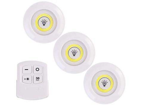 3x lampka cob bezprzewodowa lampa pilot na baterie 15709 3x lampka cob bezprzewodowa lampa pilot na baterie 15709
