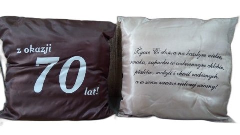 Poduszka obustronna 40x40 URODZINY 70-tka Poduszka obustronna 40x40 URODZINY 70-tka