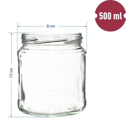 Słoiki 500ml + zakrętki 6szt. | 132502 Słoiki 500ml + zakrętki 6szt. | 132502