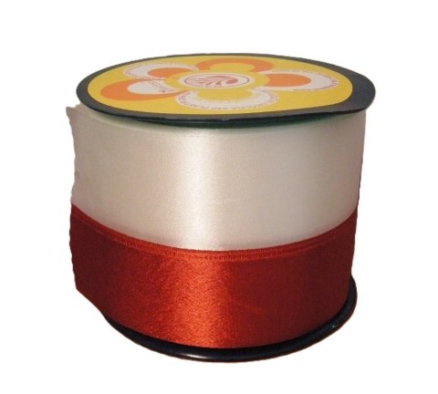 Wstążka tkana flaga biało - czerwona Polska 8 cm x 10 m 225152 Wstążka tkana flaga biało - czerwona Polska 8 cm x 10 m 225152