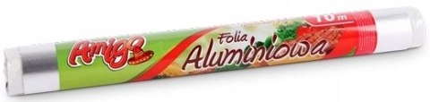 Folia aluminiowa alufolia rolka 10m AMIGO Folia aluminiowa alufolia rolka 10m AMIGO