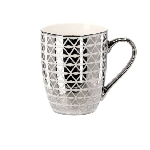 Kubek porcelanowy 340ml SREBRNO-BIAŁY Kubek porcelanowy 340ml SREBRNO-BIAŁY