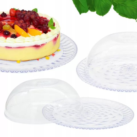 Patera z kloszem 34cm na ciasto ciastka owoce taca osłonka z pokrywą Patera z kloszem 34cm na ciasto ciastka owoce taca osłonka z pokrywą
