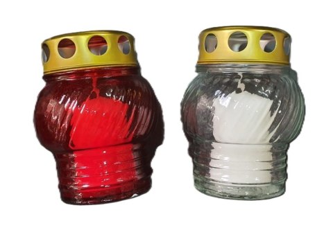 Znicz szklany 10 cm kulka 6 szt Znicz szklany 10 cm kulka 6 szt
