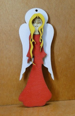 Anioł zawieszka 3D kolor 15 x 10 cm | P423 Anioł zawieszka 3D kolor 15 x 10 cm | P423