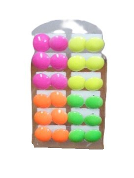 Kolczyki na stojaku 12par pinezki fluo 1858 Kolczyki na stojaku 12par pinezki fluo 1858