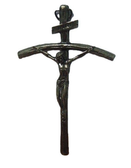 Krzyż Papieski metalowy duży 24cm z zawieszką Krzyż Papieski metalowy duży 24cm z zawieszką