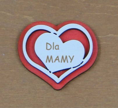 Magnes 5 szt. dla Mamy serce z różą 5 x 4 cm. - P436W1 Magnes 5 szt. dla Mamy serce z różą 5 x 4 cm. - P436W1