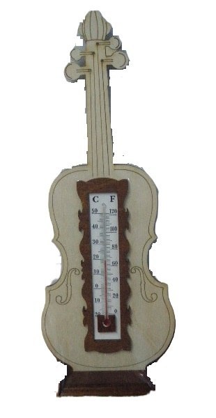 Termometr skrzypce frez stojący 31 x 11,5 cm NR.51 Termometr skrzypce frez stojący 31 x 11,5 cm NR.51