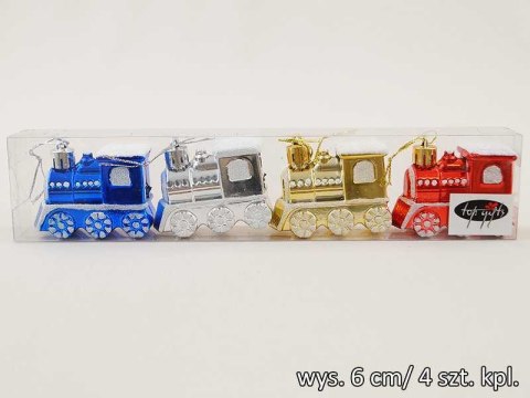 Bombka zawieszka plastik 4szt. LOKOMOTYWA MIX TG44016 Bombka zawieszka plastik 4szt. LOKOMOTYWA MIX TG44016
