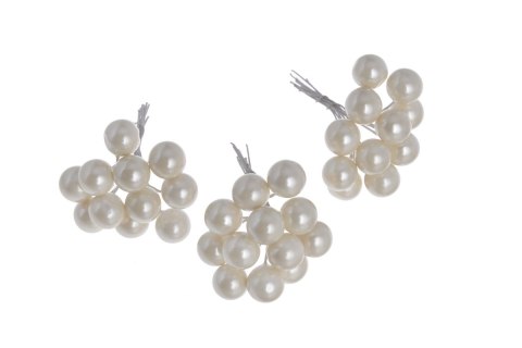 Kulki perłowe na druciku 1cm⌀ x 6cmH 36szt. BIAŁE 22CAN8002_W Kulki perłowe na druciku 1cm⌀ x 6cmH 36szt. BIAŁE 22CAN8002_W