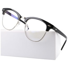 Okulary zerówki clubmaster z antyrefleksem