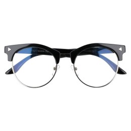 Okulary zerówki damskie czarne retro