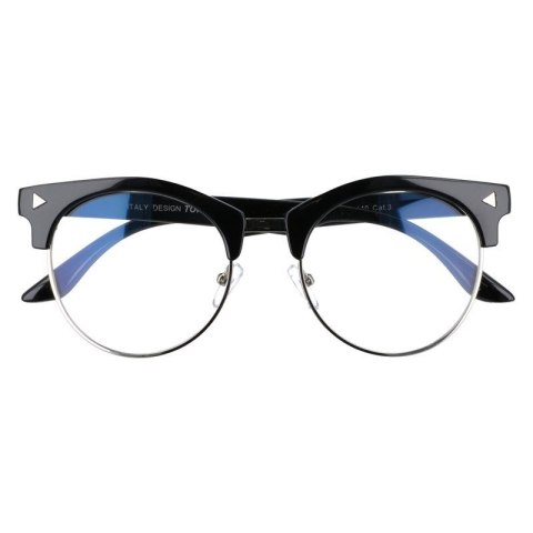 Okulary zerówki damskie czarne retro Okulary zerówki damskie czarne retro
