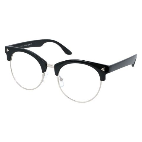 Okulary zerówki damskie czarne retro Okulary zerówki damskie czarne retro