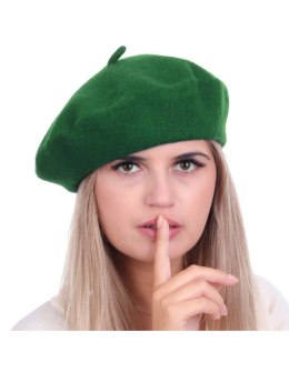 Beret damski w stylu francuskim zielony