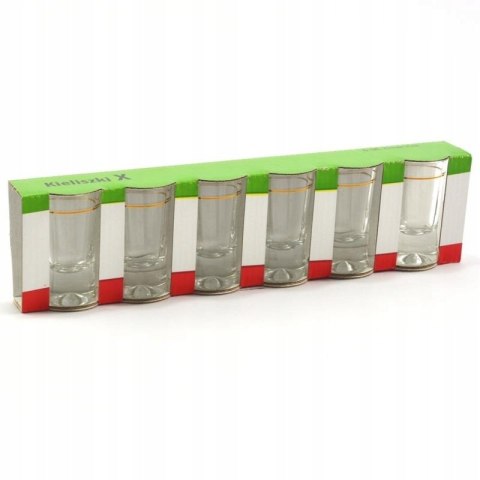 Kieliszki do wódki 25ml 6szt. X złoty pasek Kieliszki do wódki 25ml 6szt. X złoty pasek