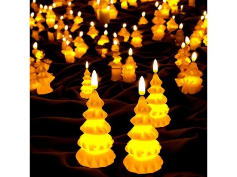 Świeczka led choinka imitacja wosku - 12cm 7309 Świeczka led choinka imitacja wosku - 12cm 7309