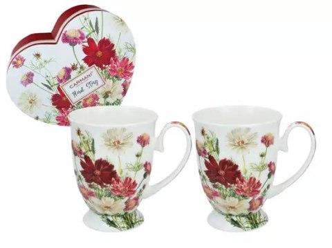 Komplet 2 kubków 280ml w sercu - Kwiaty (CARMANI) 840-0360 Komplet 2 kubków 280ml w sercu - Kwiaty (CARMANI) 840-0360