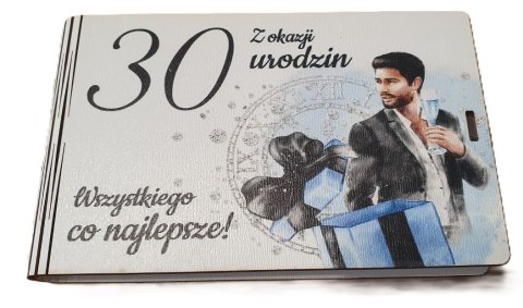 Pudełko na pieniądze 16 x 9,5cm banknotówka na 30 urodziny kolor ELEGANT PAN 3302-EPN30 Pudełko na pieniądze 16 x 9,5cm banknotówka na 30 urodziny kolor ELEGANT PAN 3302-EPN30