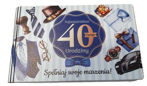 Pudełko na pieniądze 16 x 9,5cm banknotówka na 40 urodziny PAN GADŻET 3302-PNG40 Pudełko na pieniądze 16 x 9,5cm banknotówka na 40 urodziny PAN GADŻET 3302-PNG40