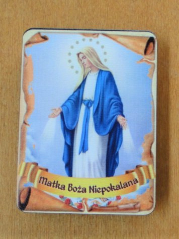 Tabliczka 5szt. na magnes 6x8cm MATKA BOŻA NIEPOKALANA Tabliczka 5szt. na magnes 6x8cm MATKA BOŻA NIEPOKALANA