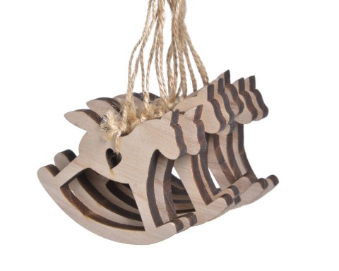 Koniki - drewniane zawieszki 8cm 8szt. | 129CAN71041 Koniki - drewniane zawieszki 8cm 8szt. | 129CAN71041
