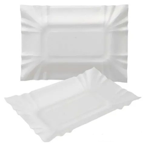 Tacka papierowa prostokątna biała 13 x 24 cm 100 szt. Tacka papierowa prostokątna biała 13 x 24 cm 100 szt.