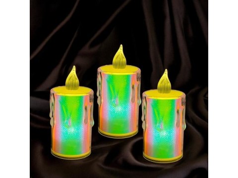 Holograficzna świeczka led 7,5cm 7285 Holograficzna świeczka led 7,5cm 7285