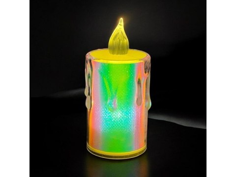 Holograficzna świeczka led 7,5cm 7285 Holograficzna świeczka led 7,5cm 7285