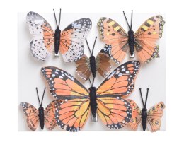 Motyl na klipie mix wzorów 12cm x 1cm x 8,5cm 8cm x 1cm x 7cm 5cm x 1cm x 5cm 6szt. 173CAN22017