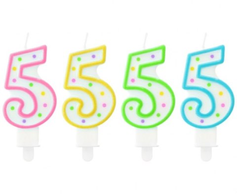Świeczka cyferka kropeczki "5" | PF-SCK5 Świeczka cyferka kropeczki "5" | PF-SCK5
