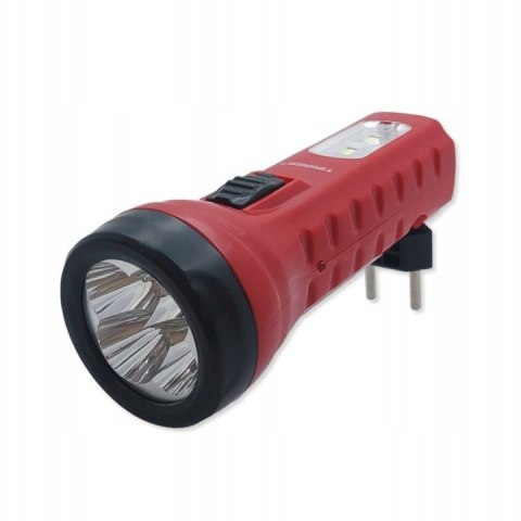 Latarka akumulatorowa led klasyczna z wtyczką 14cm ręczna 2 tryby 120m TS-2227 Latarka akumulatorowa led klasyczna z wtyczką 14cm ręczna 2 tryby 120m TS-2227