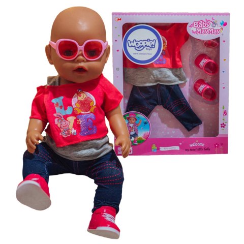 WOOPIE Modne Ubranko dla Lalki LOVE Okulary Buciki 43-46 cm WOOPIE Modne Ubranko dla Lalki LOVE Okulary Buciki 43-46 cm