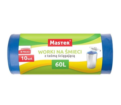 Worki na śmieci z taśmą 60 litrów 10szt. MASTER | S030 Worki na śmieci z taśmą 60 litrów 10szt. MASTER | S030