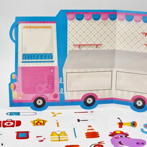 WOOPIE ART&FUN Naklejki Wielorazowe Zestaw Kreatywny Wyklejanka Pojazdy Straż Pożarna Lodziarnia 77 el. WOOPIE ART&FUN Naklejki Wielorazowe Zestaw Kreatywny Wyklejanka Pojazdy Straż Pożarna Lodziarnia 77 el.