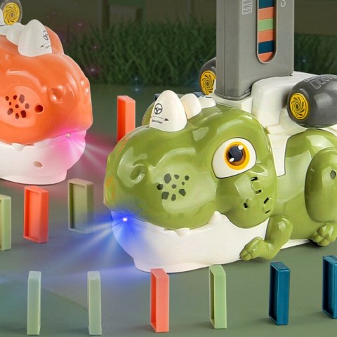 WOOPIE Elektryczna Ciuchcia Lokomotywa do Klocków Domino Dinozaur Zielony WOOPIE Elektryczna Ciuchcia Lokomotywa do Klocków Domino Dinozaur Zielony