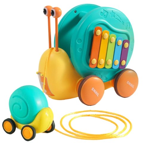 WOOPIE Ślimak do Ciągnięcia 4w1 Cymbałki Zębatki Sensoryczne Wyrzutnia + Małe Autko WOOPIE Ślimak do Ciągnięcia 4w1 Cymbałki Zębatki Sensoryczne Wyrzutnia + Małe Autko
