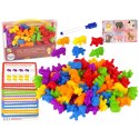 WOOPIE Zestaw Edukacyjny Nauka Liczenia Montessori Sorter Kolorów Zwierzęta 83 el.