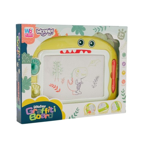 WOOPIE Znikopis Tablica Magnetyczna Kolorowa + 2 Stempelki Dinozaur WOOPIE Znikopis Tablica Magnetyczna Kolorowa + 2 Stempelki Dinozaur