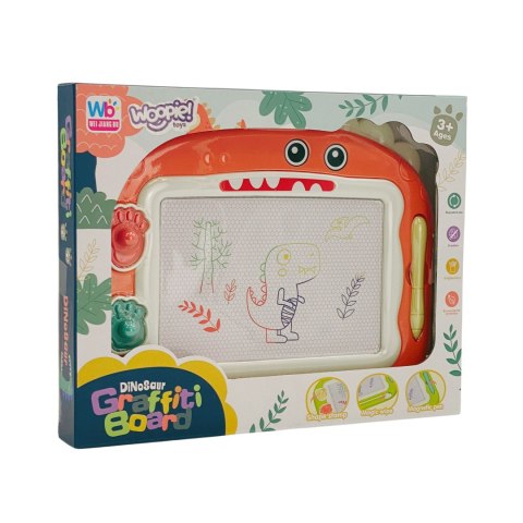WOOPIE Znikopis Tablica Magnetyczna Kolorowa + 2 Stempelki Dinozaur WOOPIE Znikopis Tablica Magnetyczna Kolorowa + 2 Stempelki Dinozaur